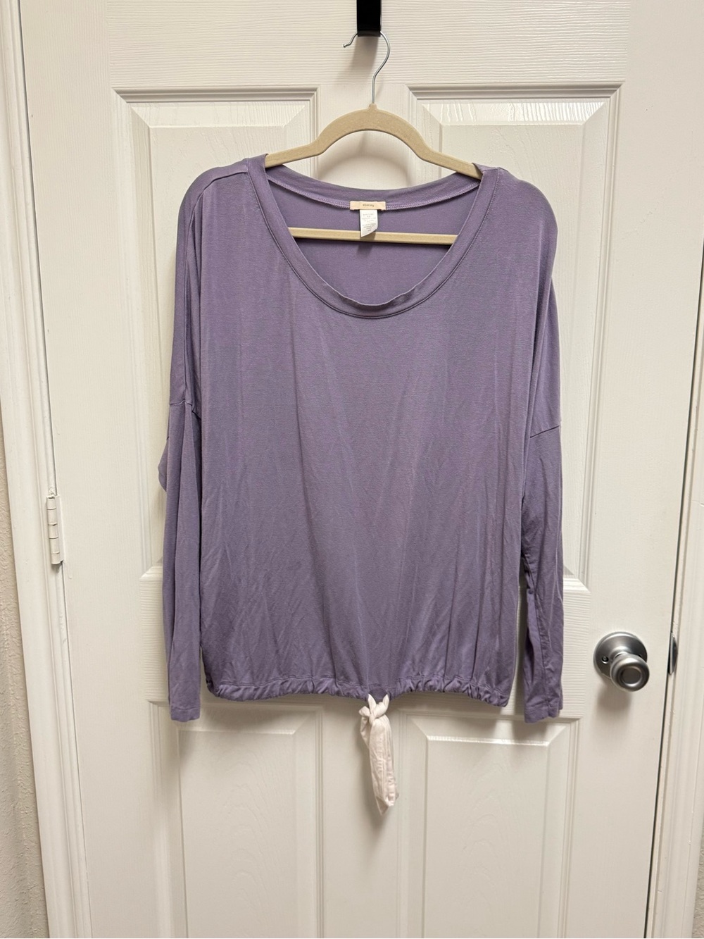 Eberjey Light Purple Long-Sleeve Tie-Hem Pajama Top